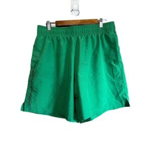Under Armour Athletic Shorts Mens XL Green Excellent Woven Logo Gym Training